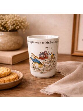 Peter Rabbit Wedgwood Beatrix Potter Ceramic Cup England Tall Beaker English Mug